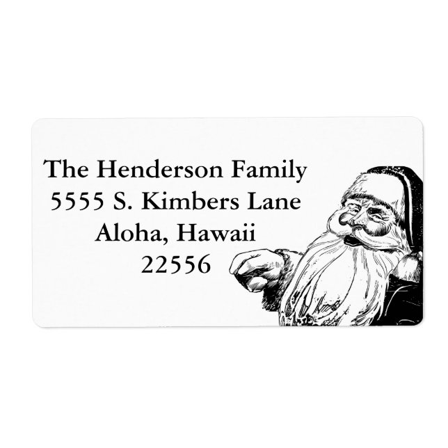 Vintage Schwarz-Weiß-Weihnachtsadressen (Vorne)