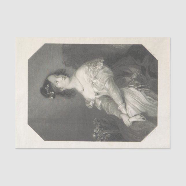 Vintage Schwarz-Weiß-Weiß Seidenpapier (Vorderseite)