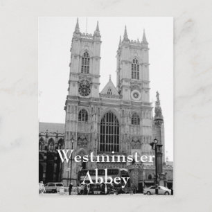 Vintage Schwarz-Weiß-Westminster-Abbey-Postkarte Postkarte