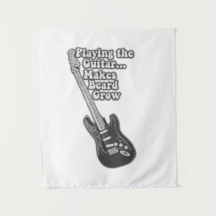 Vintage schwarz-weiße Gitarre für Gitarrist Wandteppich