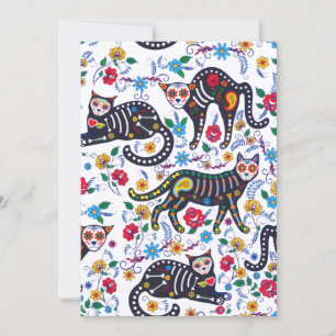 Vintage Schwarz-weiße Katzen Halloween Gothic Feiertagskarte