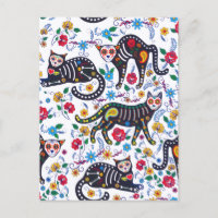 Vintage Schwarz-weiße Katzen Halloween Gothic