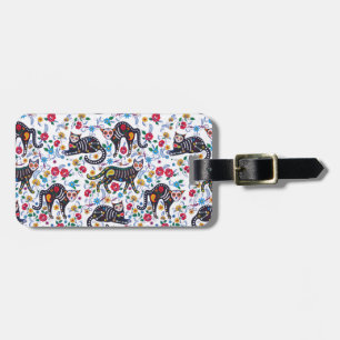 Vintage Schwarz-weiße Katzen Halloween Gothic Gepäckanhänger