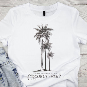 Vintage schwarz-weiße Kokospalme Grafik T-Shirt
