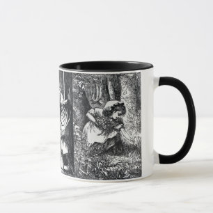 Vintage Schwarz-weiße Red Riding Hood Zeichnungen Tasse