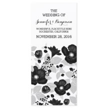 Vintage Schwarze Blume verrichten Hochzeitsprogram