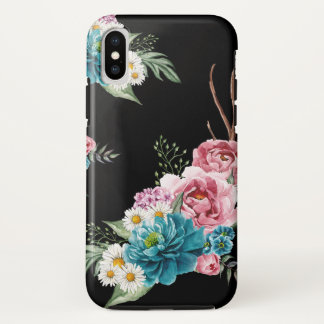 Vintage schwarze Blumenfall-Blumen Case-Mate iPhone Hülle