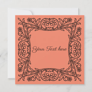 Vintage schwarze Blumengrenze Ankündigung