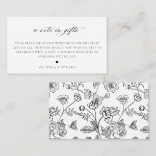 Vintage schwarze Blüte Ein Hinweis auf Geschenke H Begleitkarte