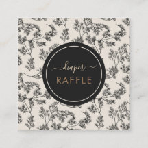 Vintage schwarze Botanische Flora-Windelkrebse