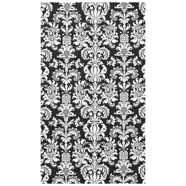 Vintage schwarze Damasken Tischdecke (Vorderseite)