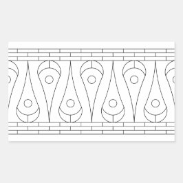 Vintage Schwarze Grenze Grafik. Rechteckiger Aufkleber