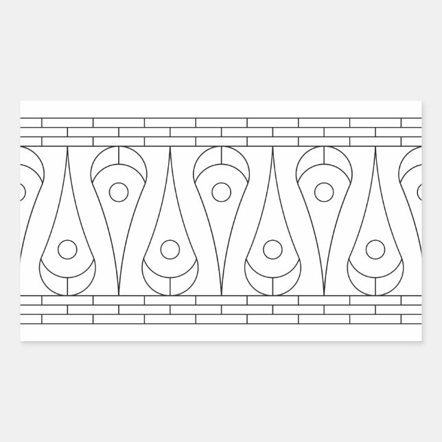 Vintage Schwarze Grenze Grafik. Rechteckiger Aufkleber (Vorderseite)