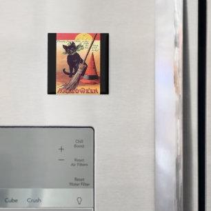 Vintage Schwarze Halloween-Katze Magnet