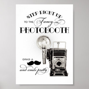 Vintage Schwarze Hochzeit Photobooth Poster