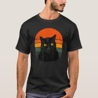 Vintage schwarze Katze gelbe Augen