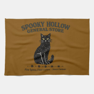 Vintage Schwarze Katze Gruseliger Allgemeiner Lade Geschirrtuch