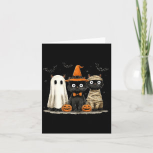 Vintage schwarze Katze Halloween Kürbis gruseliger Karte