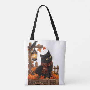 Vintage Schwarze Katze Herbsternte