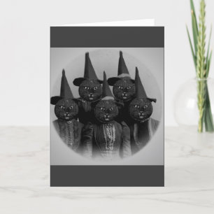 Vintage schwarze Katze/Hexen Karte