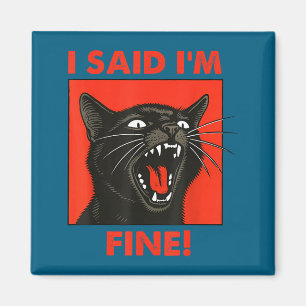 Vintage schwarze Katze Ich sagte mir gehts gut Kat Magnet
