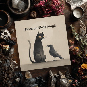 Vintage schwarze Katze Krähe Gruselig Halloween Go Feiertagskarte