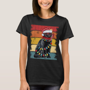 Vintage Schwarze Katzen-Weihnachtslichter Katzenli T-Shirt