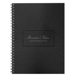 Vintage schwarze Kunstledertextur Notizblock