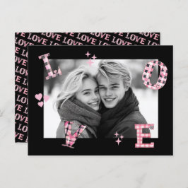 Vintage schwarze LIEBE Valentine's Day Custom Foto Postkarte