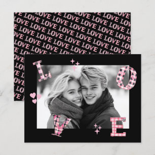 Vintage schwarze LIEBE Valentine's Day Custom Foto Postkarte