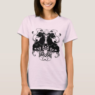 Vintage Schwarze Löwen mit Wirbel Tunikkleid T-Shirt