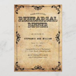 Vintage Schwarze Probe Einladung