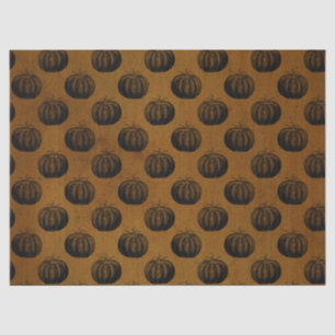 Vintage Schwarze Pumpkins in Orange Brown Decoupag Seidenpapier