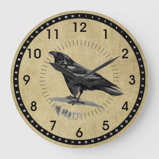 Vintage schwarze Rave-Rundmauer-Uhr Große Wanduhr