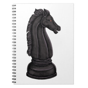 Vintage schwarze Schachfigur Notizblock