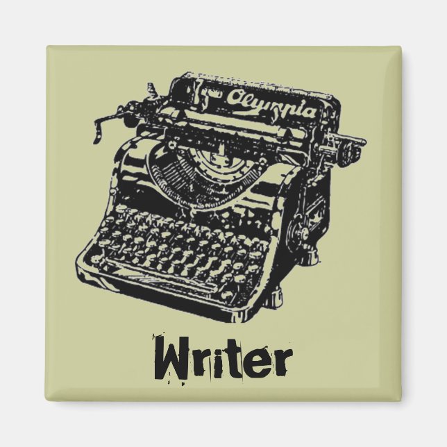 Vintage Schwarze Schreibmaschine Magnet (Vorne)