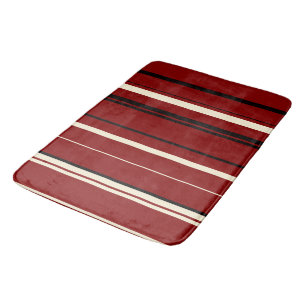 Vintage schwarze und rote Streifen Badematte