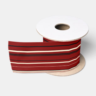 Vintage schwarze und rote Streifen Satinband
