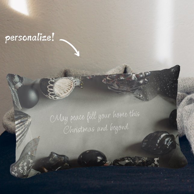 Vintage Schwarze Weihnachtsschmuck mit Ribbon Lendenkissen (Von Creator hochgeladen)