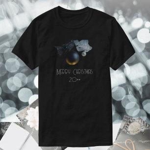 Vintage Schwarze Weihnachtsschmuck mit Ribbon T-Shirt