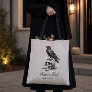 Vintage Schwarzer Gothic Rabe Totenkopf Süßigkeite