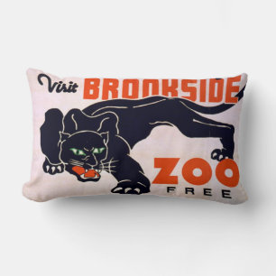Vintage-Schwarzer-Panther-Rücken-Kissen Lendenkissen