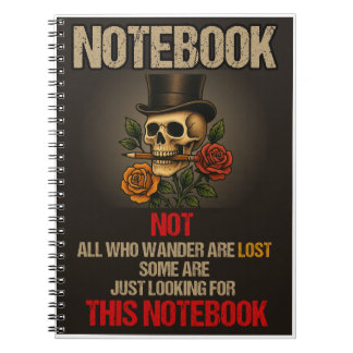 Vintage schwarzes Notizbuch mit Totenkopf-Motiv Go Notizblock