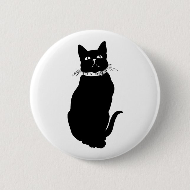 Vintage Schwarzkatze Button (Vorderseite)