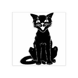 Vintage Schwarzkatze Gummistempel