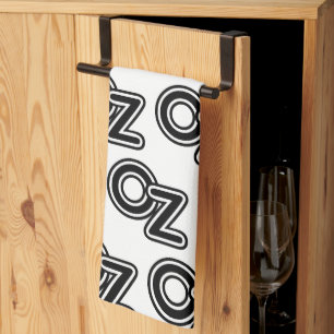 Vintage Schwarzweiß Märchen Zauberer von Oz Geschirrtuch