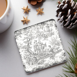 Vintage Schwarzweißspalte Steinuntersetzer