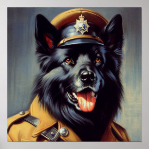 Vintage Schwarzwurtenmalerei Poster