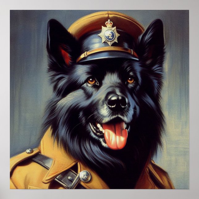 Vintage Schwarzwurtenmalerei Poster (Vorne)