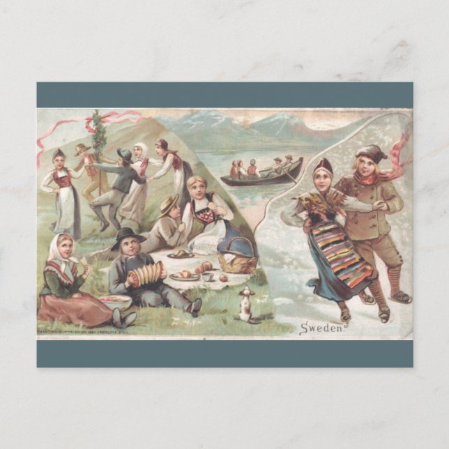 Vintage Schweden Postkarte (Vorderseite)